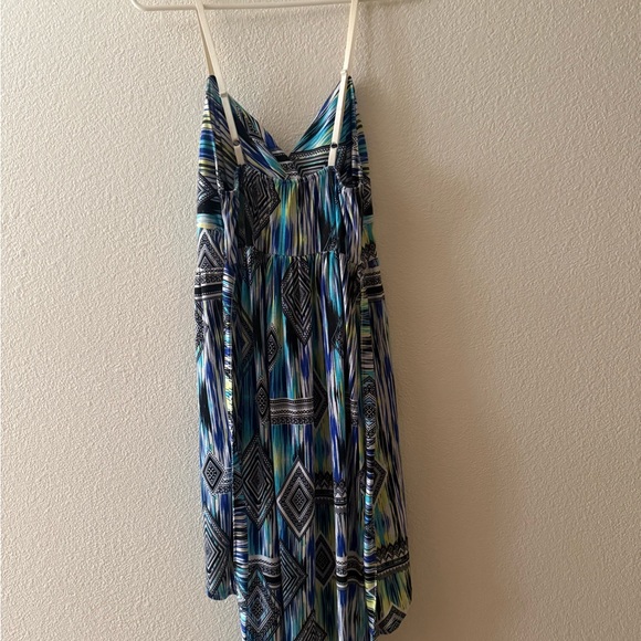 No Boundaries Blue and Green High Low Dress - Picture 3 of 8